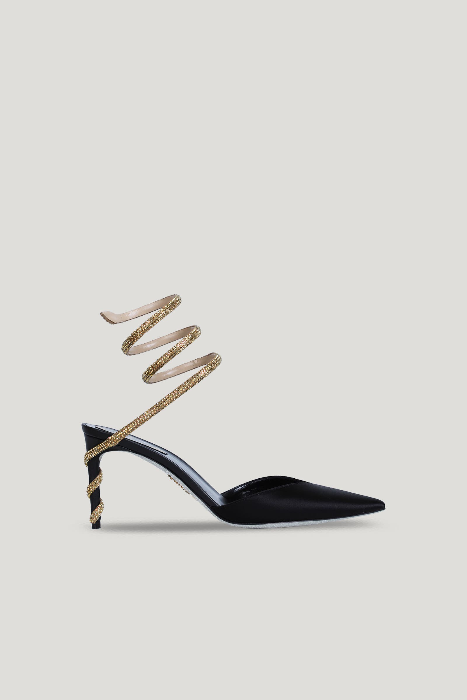 Black Gold Cleo Crystal Pointed Heels